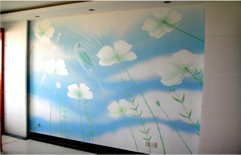 通海画墙绘怎么画好白云的蓬松感？