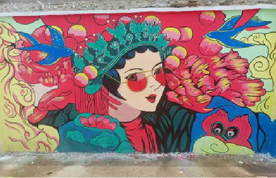 通海墙体彩绘-网红墙