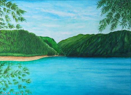 通海在墙绘中，如何绘画绿水青山？