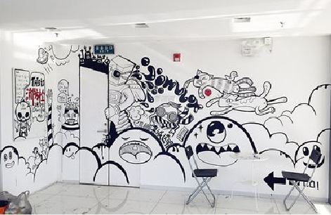 通海手绘墙并非传统涂鸦。